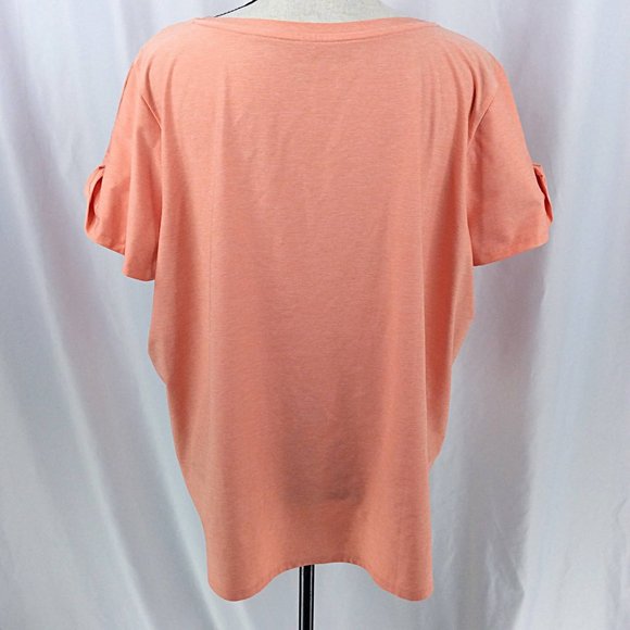 Eddie Bauer Top Womens Size 2XL Twist Knot Short Sleeve Stretch Travel Athletic - Picture 3 of 10